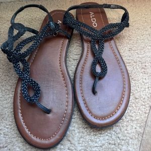 Aldo women black sandals - size 8